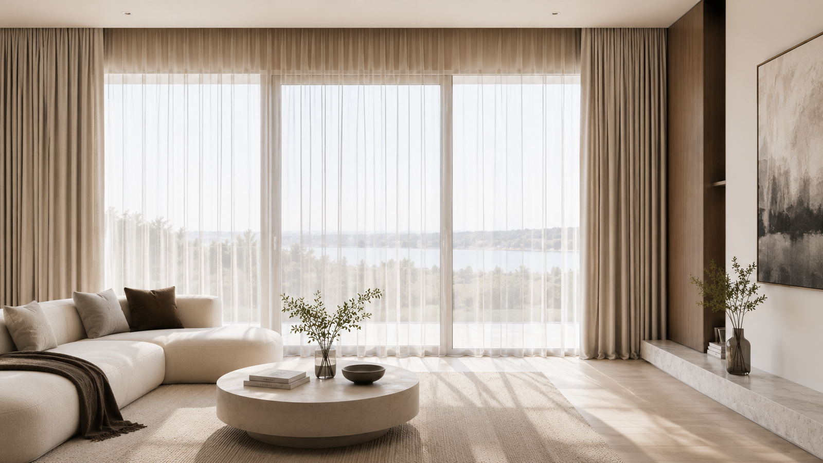Sheer curtains in a bedroom